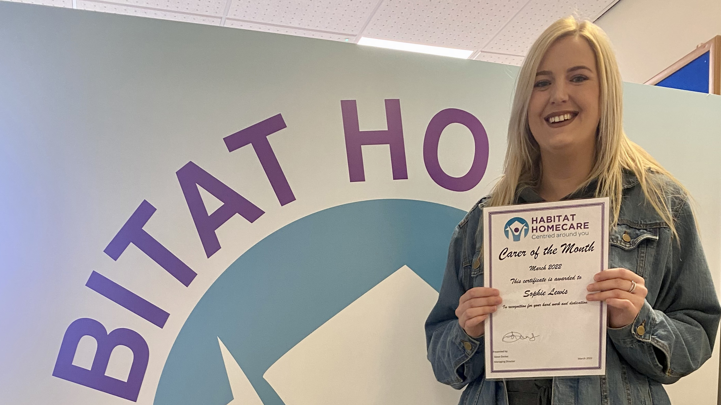 Habitat Homecare's March Carer of the Month Swansea